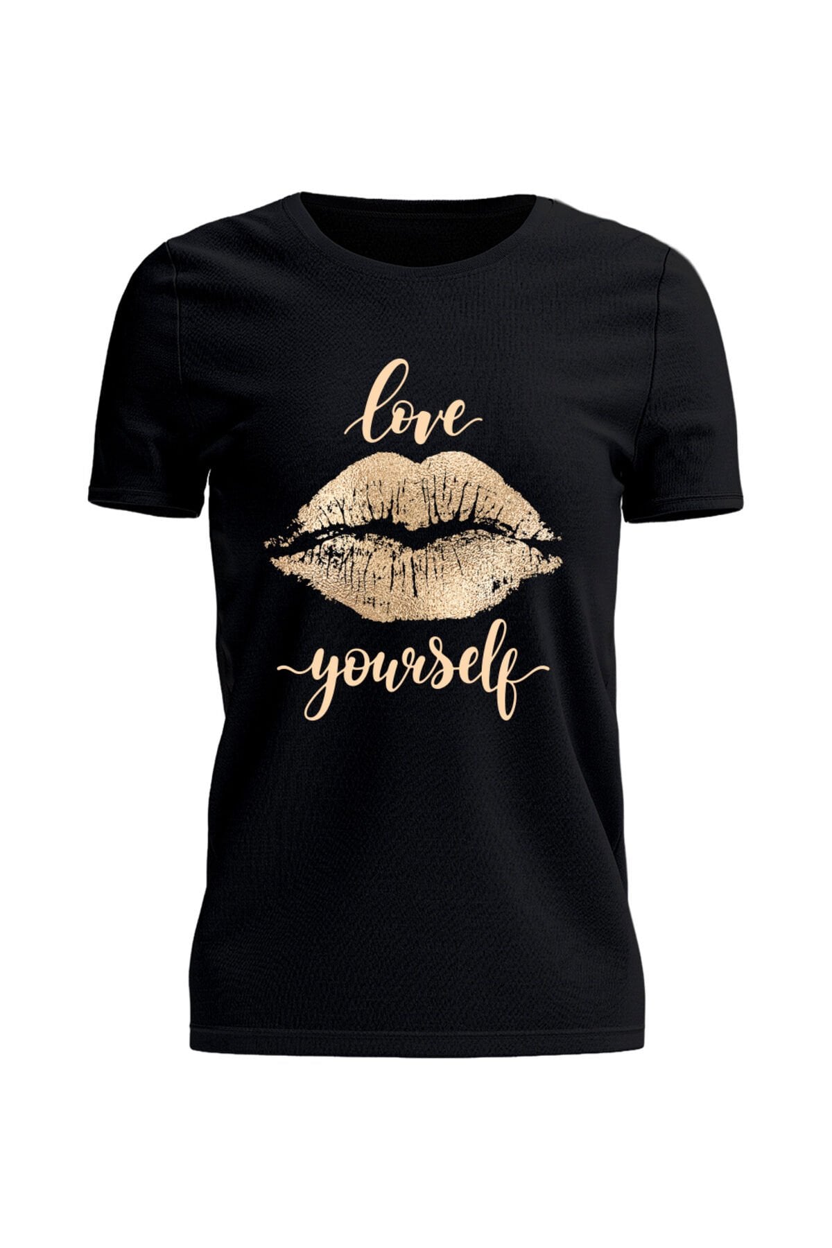 Unisex Oversize Love Your Self Baskılı Günlük T-Shirt