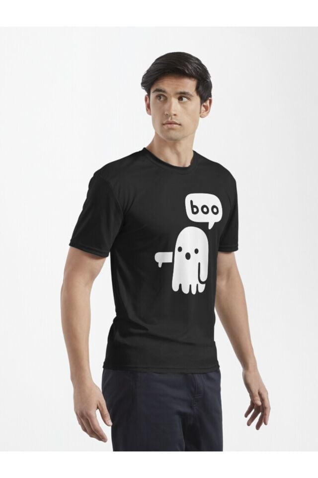 Unisex Oversize Onaylamama Hayaleti Baskılı Günlük Kısa Kollu T-Shirt