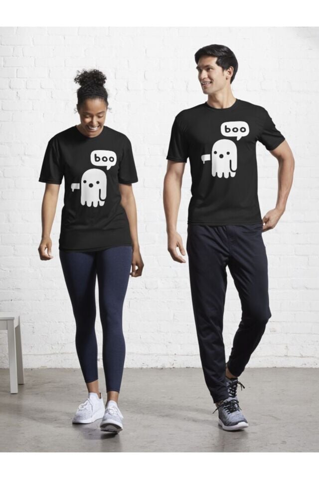 Unisex Oversize Onaylamama Hayaleti Baskılı Günlük Kısa Kollu T-Shirt