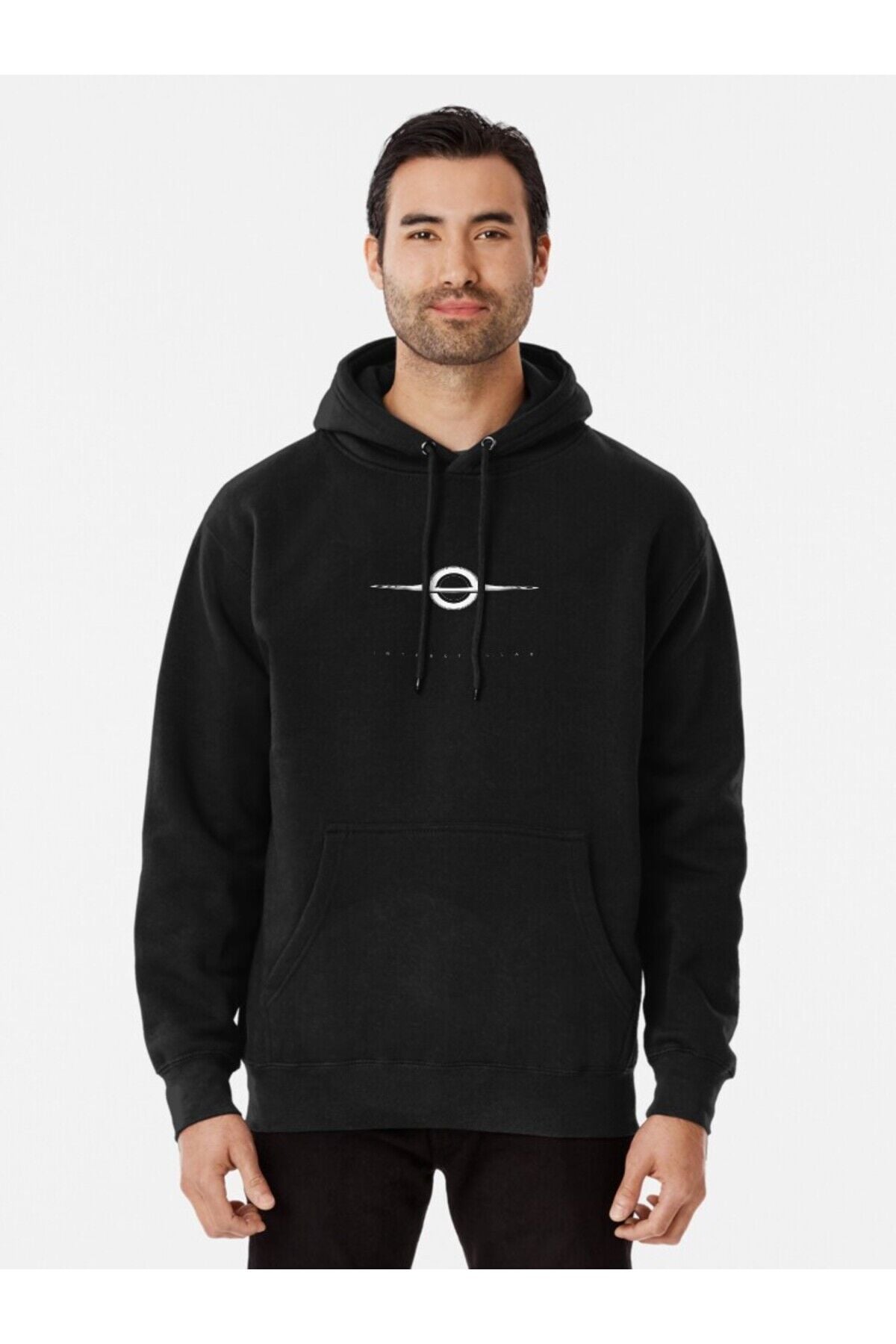 Erkek - Kadın Oversize Yıldızlararası Solucan Deliği Desenli Sweatshirt Uzun Kollu Kapüşonlu