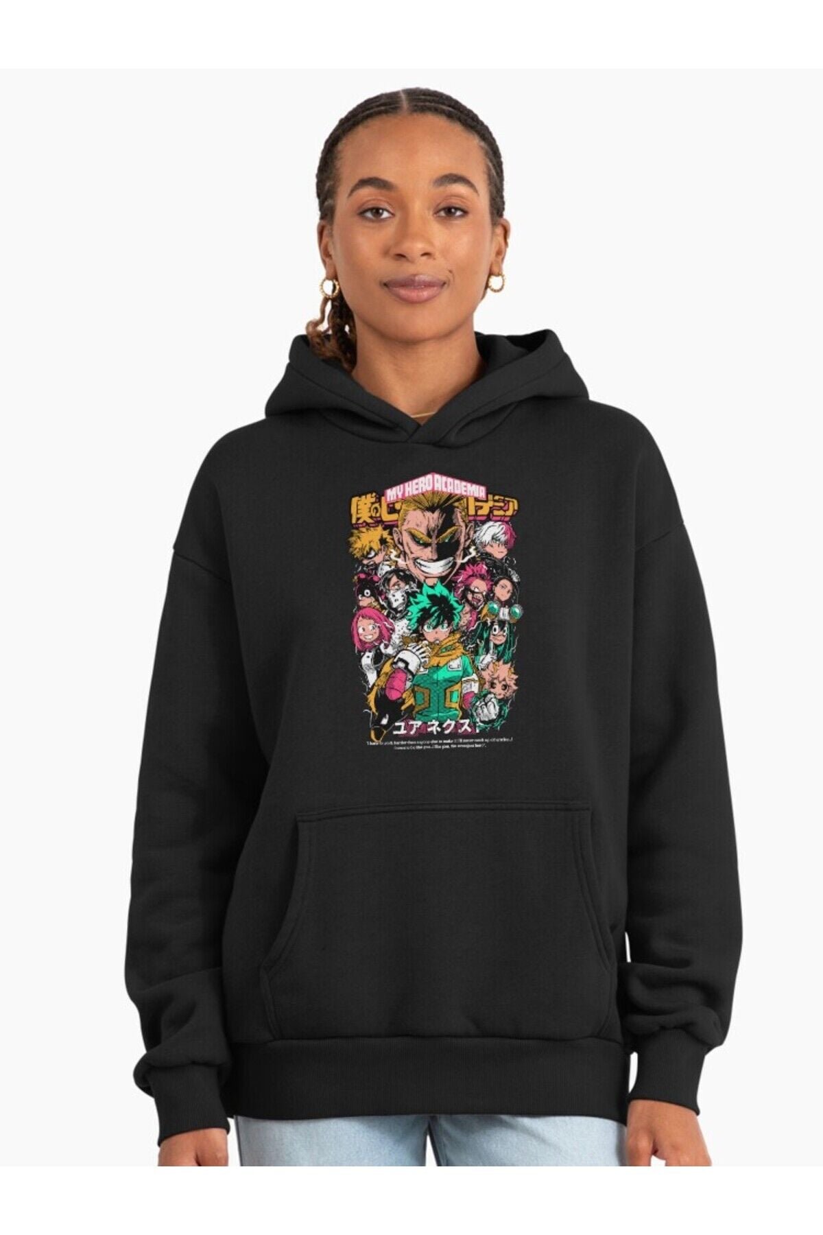 Erkek - Kadın Oversize Ultimate Heroes Desenli Sweatshirt Uzun Kollu Kapüşonlu