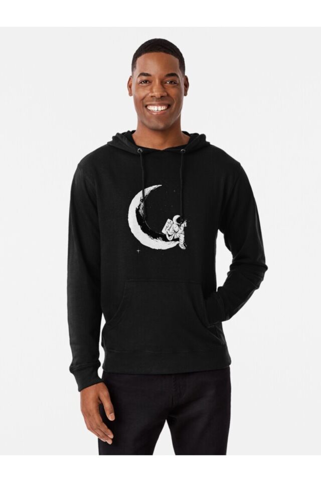 Erkek - Kadın Oversize Relax Lightweight Desenli Sweatshirt Uzun Kollu Kapüşonlu