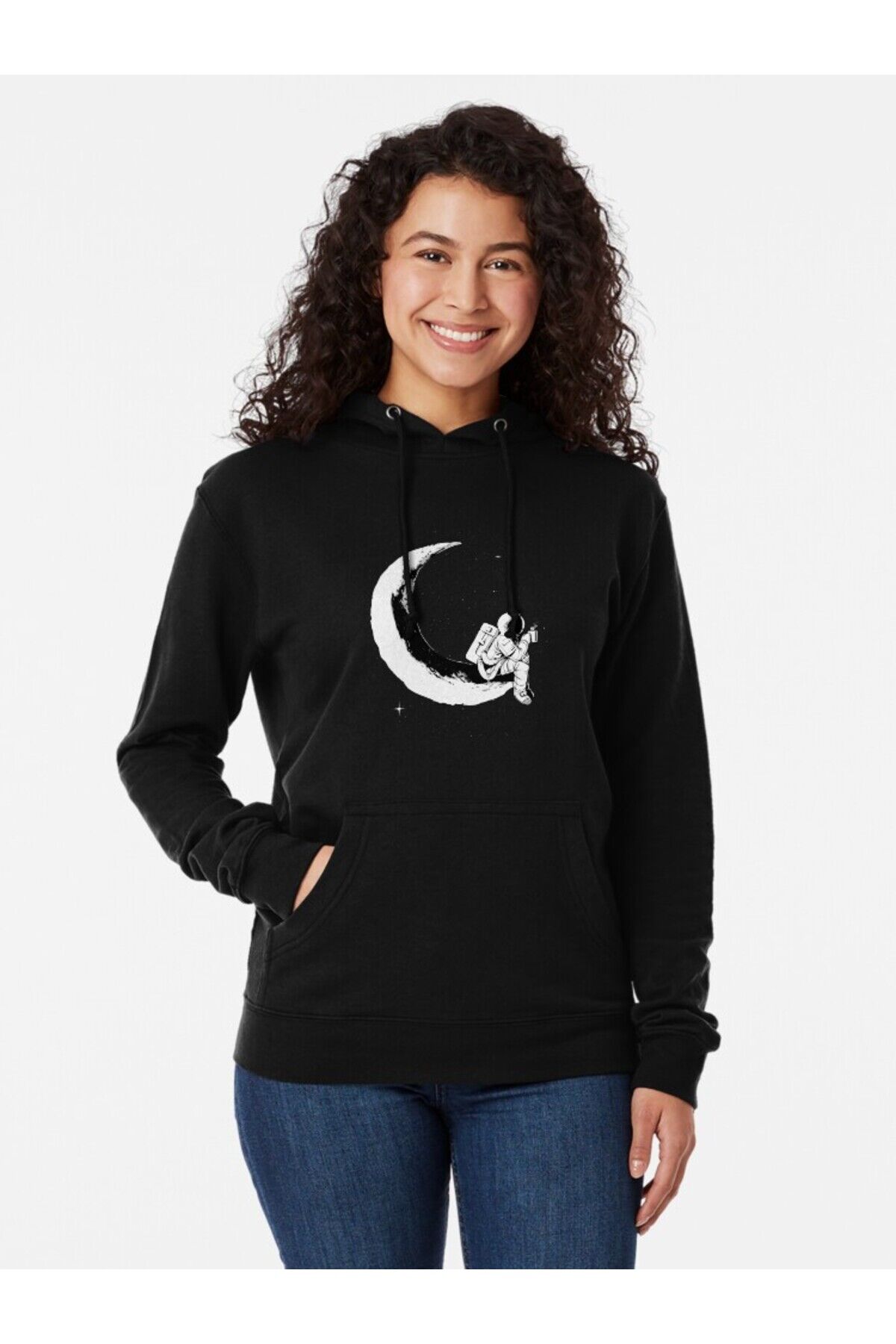 Erkek - Kadın Oversize Relax Lightweight Desenli Sweatshirt Uzun Kollu Kapüşonlu