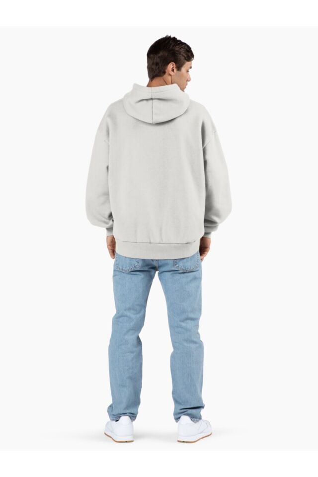 Erkek - Kadın Oversize Jax Purple Rabbit Ramen Baskılı Kapüşonlu Sweatshirt