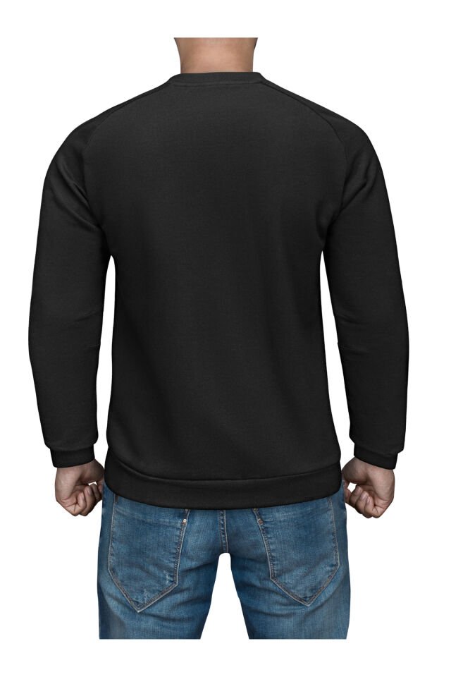 Erkek Dune Baskılı Bisiklet Yaka Uzun Kollu Oversize Sweatshirt