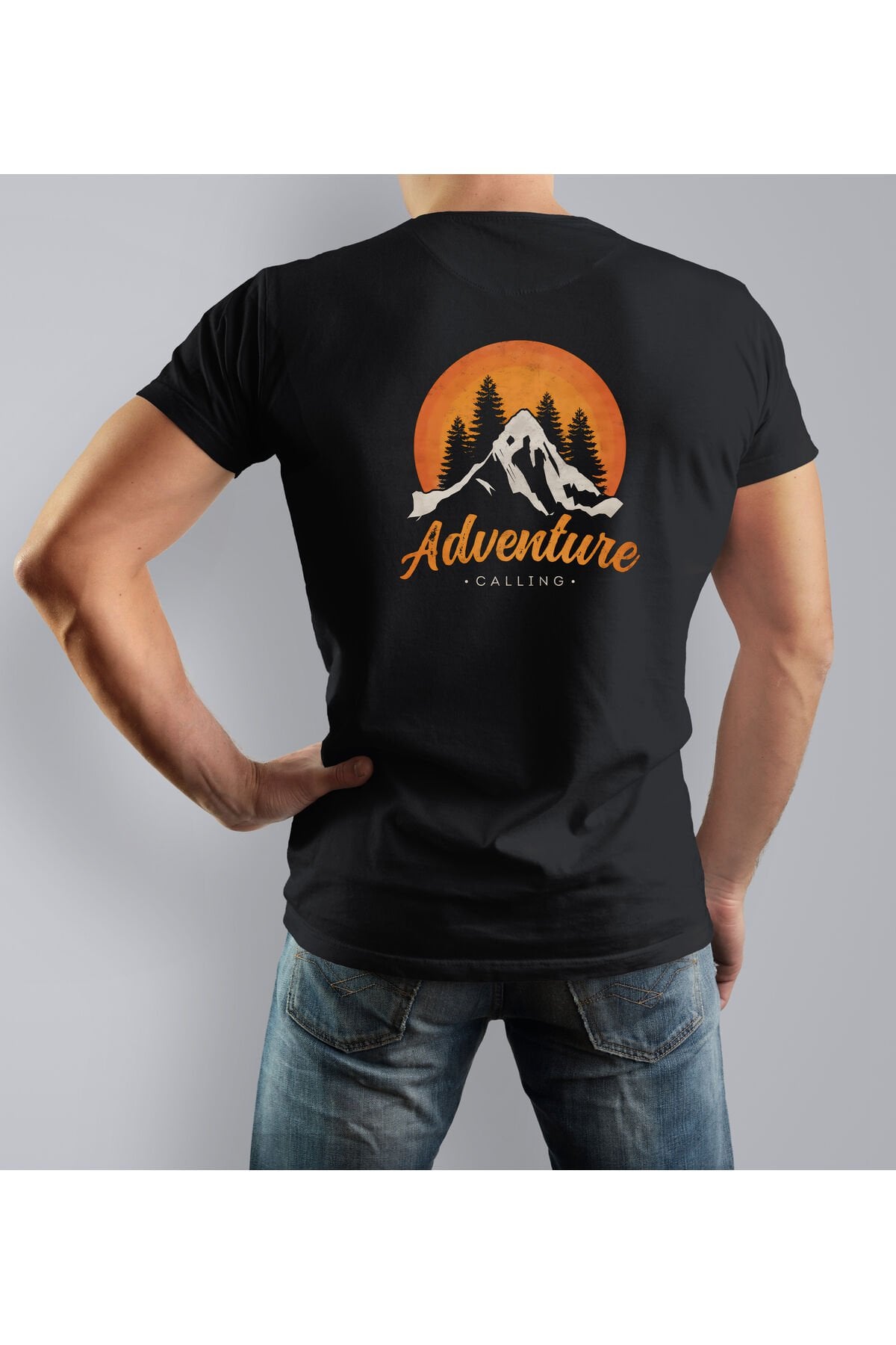 Unisex Oversize Adventure Baskılı T-shirt