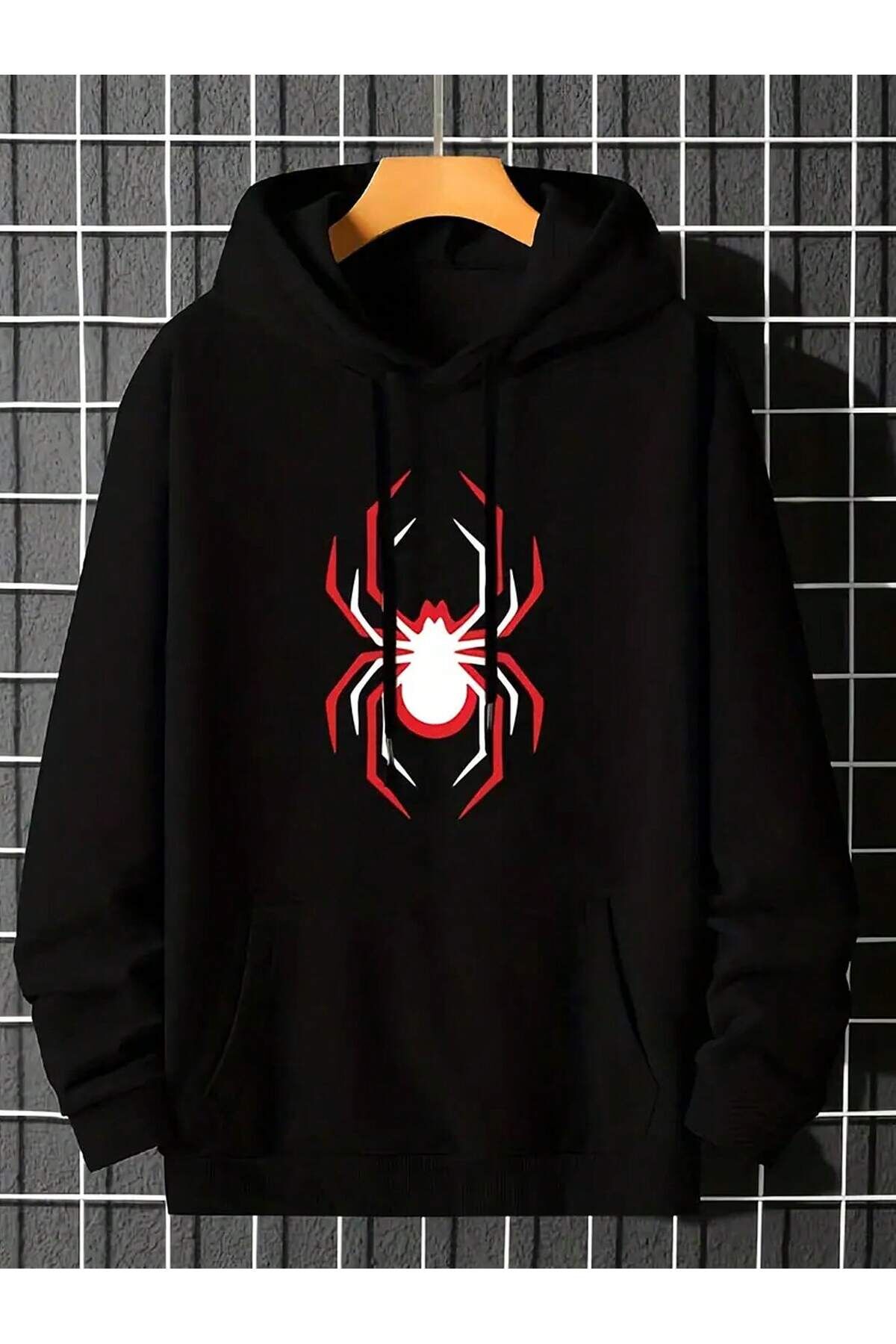 Spyder Baskılı Kapüşonlu Sweatshirt Hoodie