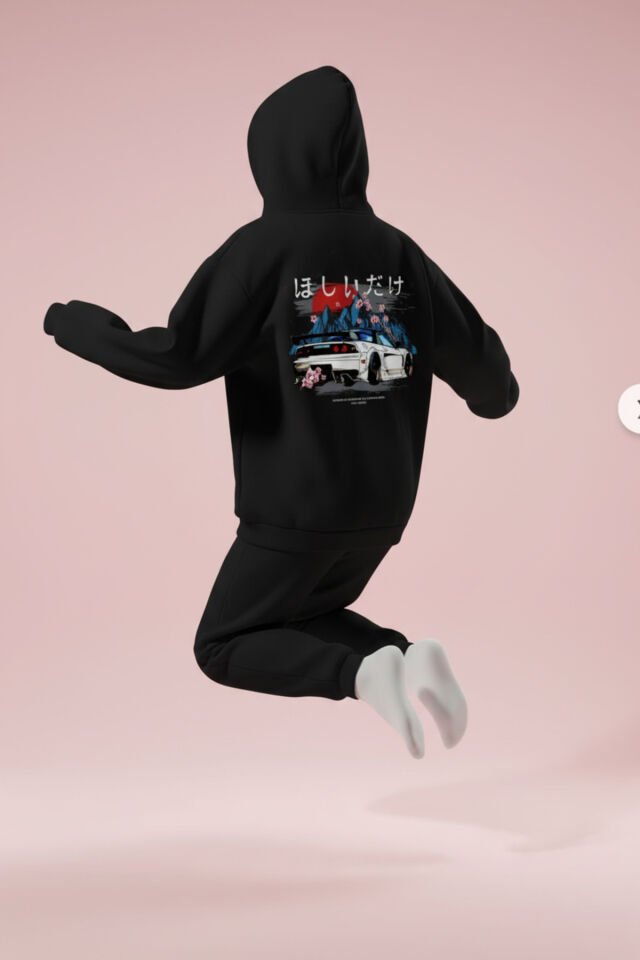 Unisex Sweatshirt – japan japonya araba arka Dijital Baskılı , Oversize, Kapüşonlu