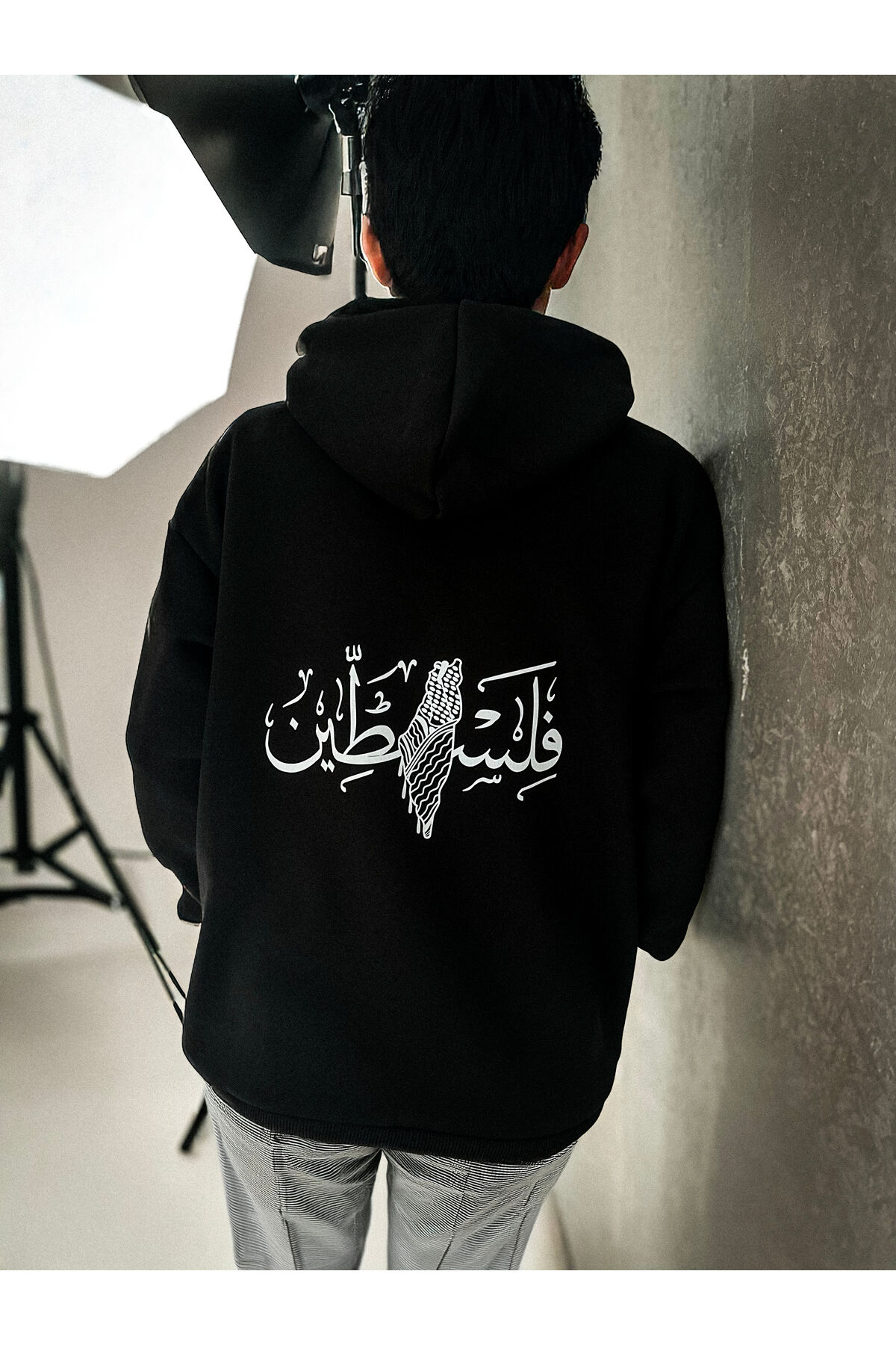Oversize Unisex Filistin Arapça Puşi Harita Hoodie Sweatshirt
