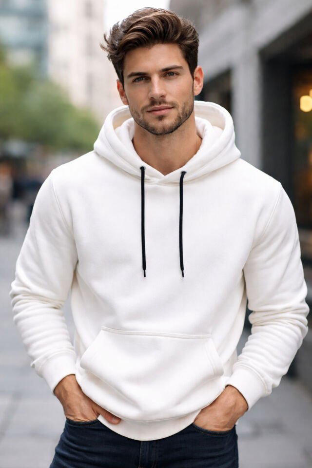 2 iplik ŞARDONLU KOMPAK KUMAŞ KAPÜŞONLU KANGURU CEPLİ SWEATSHİRT