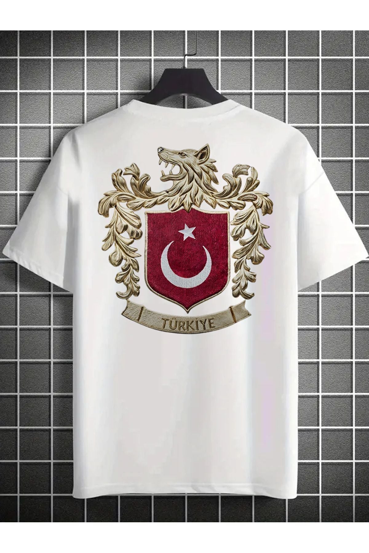 Bozkurt Sembol Türkiye SIRT ve Ön Baskılı Unisex T-shirt