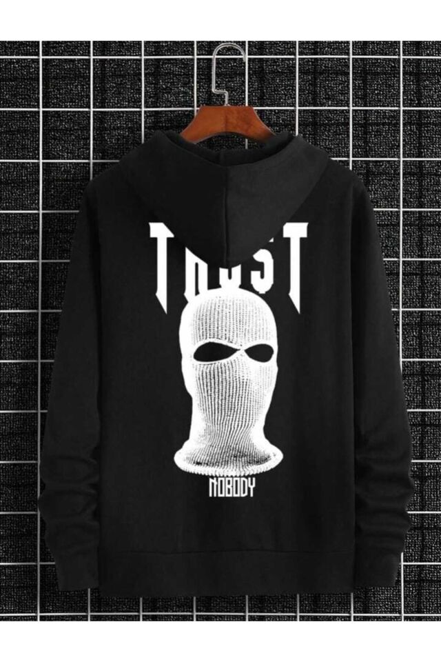 sırt kar maskeli baskılı 3 ipliik şardonlu sweatshirt kalın kışlık