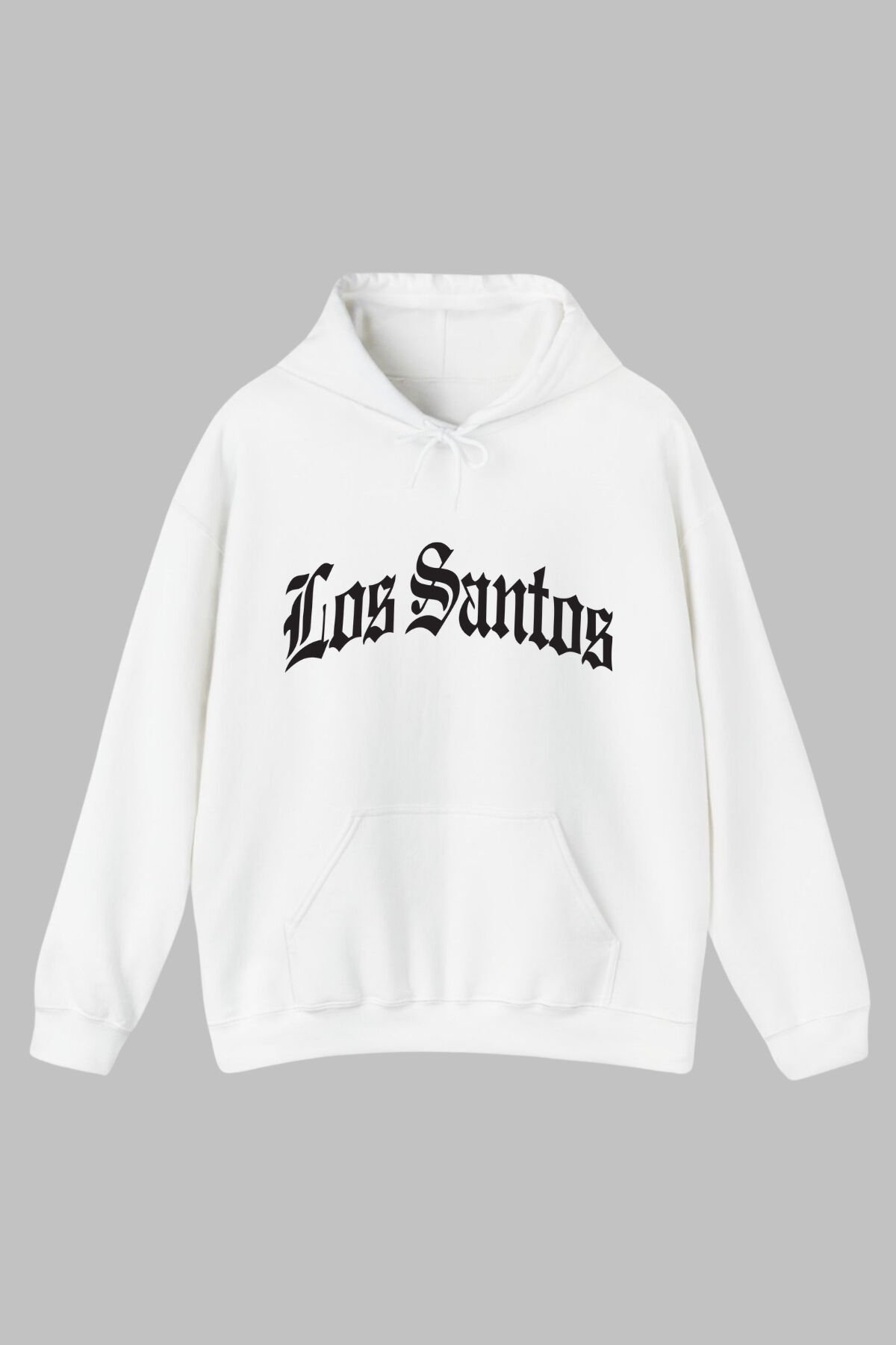 Unisex Hoodie Regular Kesim Cepli Uzun Kollu Los Santos Baskılı Kapüşonlu Sweatshirt Oversize GTA